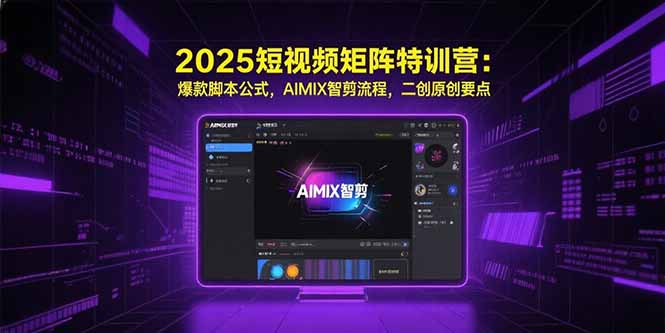 2025短视频矩阵特训营：爆款脚本公式，AIMIX智剪流程，二创原创要点网赚项目-副业赚钱-互联网创业-资源整合御文网赚