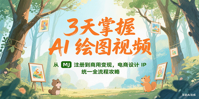 3天掌握AI绘图视频，从MJ 注册到商用变现，电商设计IP统一全流程攻略网赚项目-副业赚钱-互联网创业-资源整合御文网赚