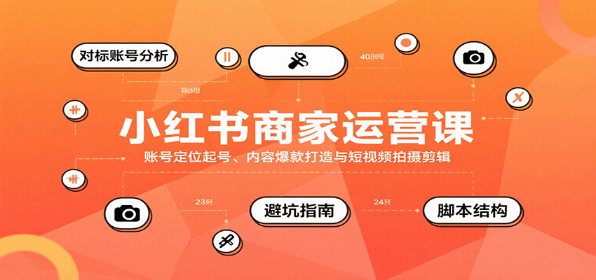 小红书商家运营课，账号定位起号、内容爆款打造与短视频拍摄剪辑网赚项目-副业赚钱-互联网创业-资源整合御文网赚