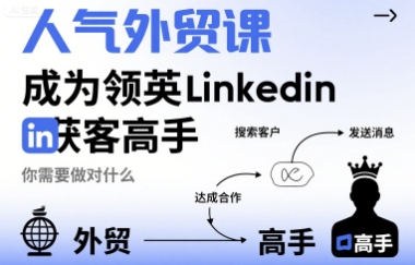 人气外贸课-成为领英Linkedin获客高手，你需要做对什么网赚项目-副业赚钱-互联网创业-资源整合御文网赚