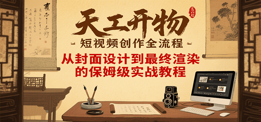天工开物短视频创作全流程，从封面设计到最终渲染的保姆级实战教程网赚项目-副业赚钱-互联网创业-资源整合御文网赚
