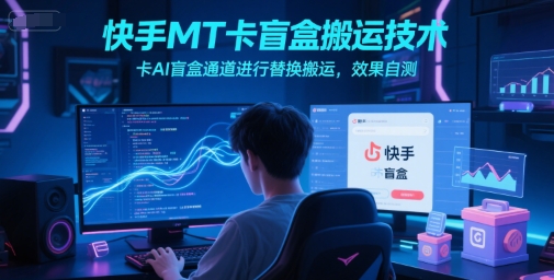 快手MT卡盲盒搬运技术，卡AI盲盒通道进行替换搬运，效果自测网赚项目-副业赚钱-互联网创业-资源整合御文网赚
