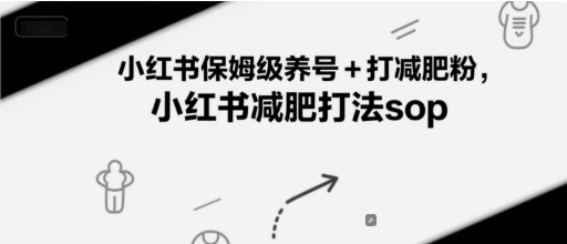 小红书保姆级养号+打减肥粉，小红书减肥打法sop网赚项目-副业赚钱-互联网创业-资源整合御文网赚