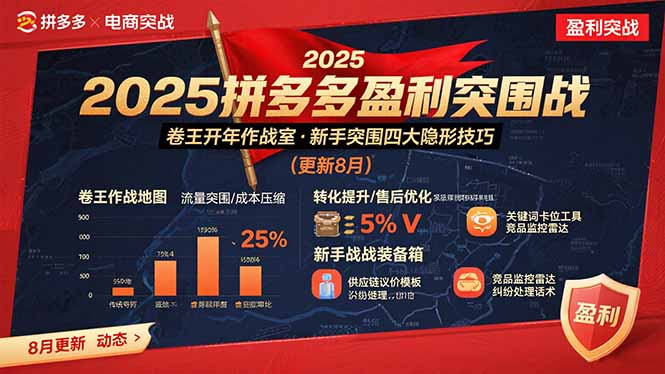 2025拼多多盈利突围战：卷王开年作战室，新手突围四大隐形技巧(更新8月网赚项目-副业赚钱-互联网创业-资源整合御文网赚