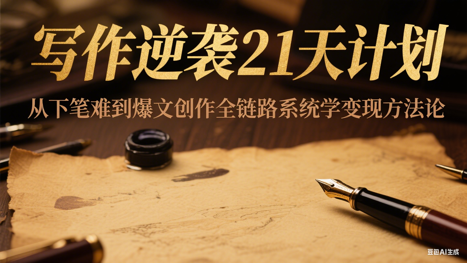 写作逆袭21天计划：从下笔难到爆文创作全链路系统学变现方法论网赚项目-副业赚钱-互联网创业-资源整合御文网赚