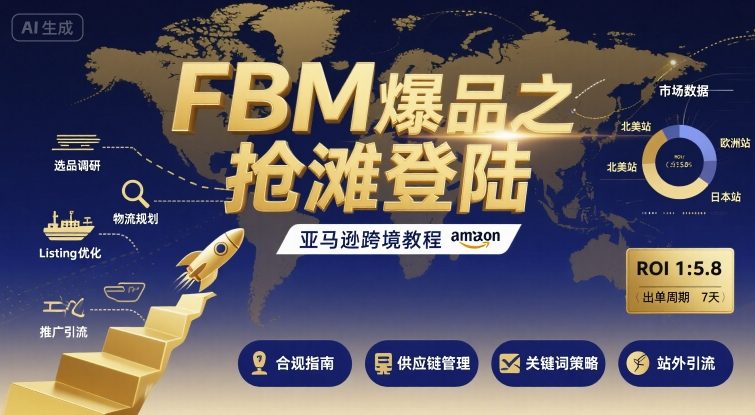 FBM爆品之抢滩登陆-亚马逊跨境教程网赚项目-副业赚钱-互联网创业-资源整合御文网赚