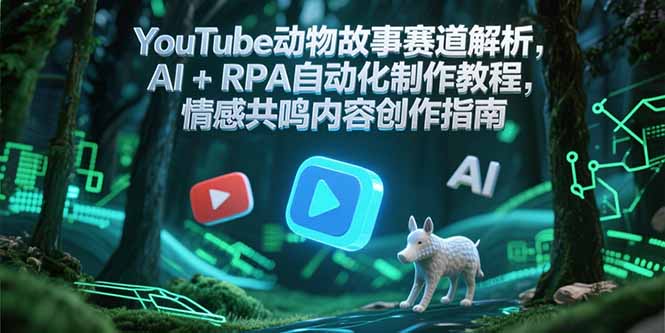 YouTube动物故事赛道解析，AI+RPA自动化制作教程，情感共鸣内容创作指南网赚项目-副业赚钱-互联网创业-资源整合御文网赚