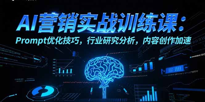 AI营销实战训练课：Prompt优化技巧，行业研究分析，内容创作加速网赚项目-副业赚钱-互联网创业-资源整合御文网赚