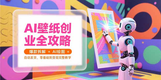 AI壁纸创业全攻略，爆款拆解+AI绘图+自动发货，零基础到变现完整教学网赚项目-副业赚钱-互联网创业-资源整合御文网赚