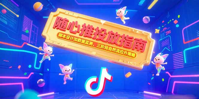 随心推投放指南，脚本设计加数据监测，三阶段自然流拉升策略网赚项目-副业赚钱-互联网创业-资源整合御文网赚