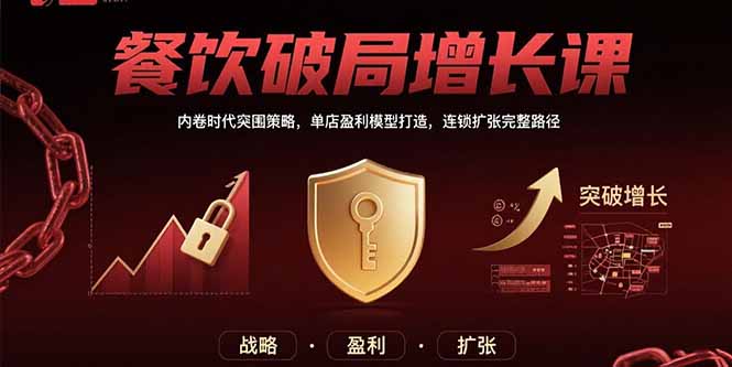 餐饮破局增长课：内卷时代突围策略，单店盈利模型打造，连锁扩张完整路径网赚项目-副业赚钱-互联网创业-资源整合御文网赚