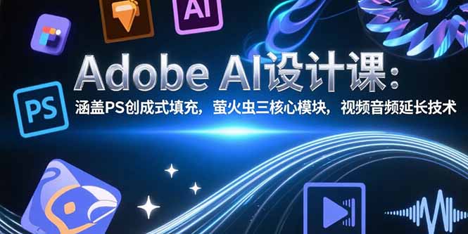 Adobe AI设计课：涵盖PS创成式填充，萤火虫三核心模块，视频音频延长技术网赚项目-副业赚钱-互联网创业-资源整合御文网赚
