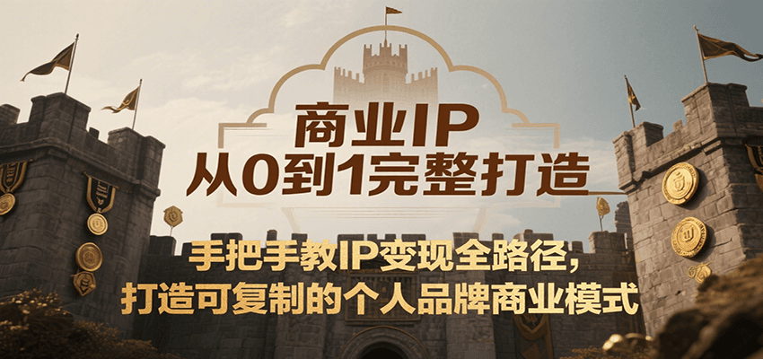 商业IP从0到1完整打造，手把手教IP变现全路径，打造可复制的个人品牌商业模式网赚项目-副业赚钱-互联网创业-资源整合御文网赚