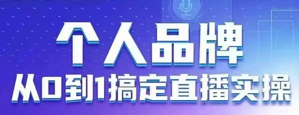 个人品牌：从0到1搞定直播实操，用直播为你的个人品牌赋能，六大实操板块，放大个人影响力网赚项目-副业赚钱-互联网创业-资源整合御文网赚