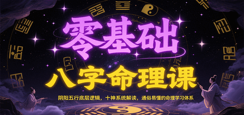 零基础八字命理课：阴阳五行底层逻辑，十神系统解读，通俗易懂的命理学习体系网赚项目-副业赚钱-互联网创业-资源整合御文网赚