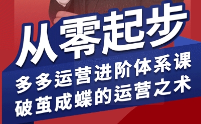 拼多多运营进阶系统课，从零起步，多多运营进阶体系课，破茧成蝶的运营之术网赚项目-副业赚钱-互联网创业-资源整合御文网赚