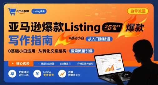 亚马逊爆款Listing写作方法，亚马逊0基础小白也能写爆款自带流量的Listing网赚项目-副业赚钱-互联网创业-资源整合御文网赚