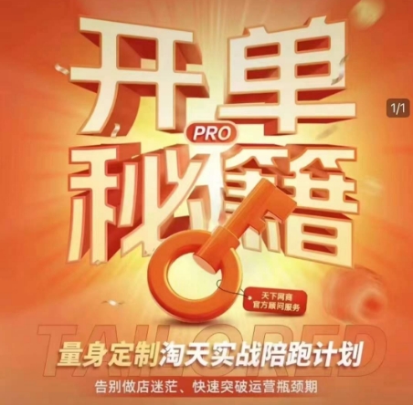 淘宝开单秘籍PRO，量身定制淘天实战陪跑计划，告别做店迷茫、快速突破运营瓶颈期(更新6月)网赚项目-副业赚钱-互联网创业-资源整合御文网赚