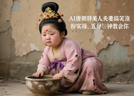 AI唐朝胖美人夫妻搞笑涨粉实操，五分钟教会你网赚项目-副业赚钱-互联网创业-资源整合御文网赚
