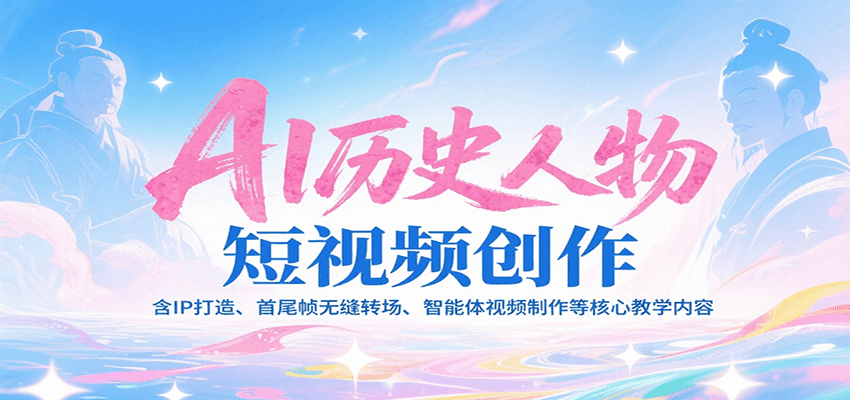 AI历史人物短视频创作，含IP打造、首尾帧无缝转场、智能体视频制作等核心教学内容网赚项目-副业赚钱-互联网创业-资源整合御文网赚