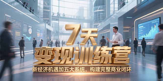 7天咨询师变现训练营，新经济机遇加五大系统，构建完整商业闭环网赚项目-副业赚钱-互联网创业-资源整合御文网赚