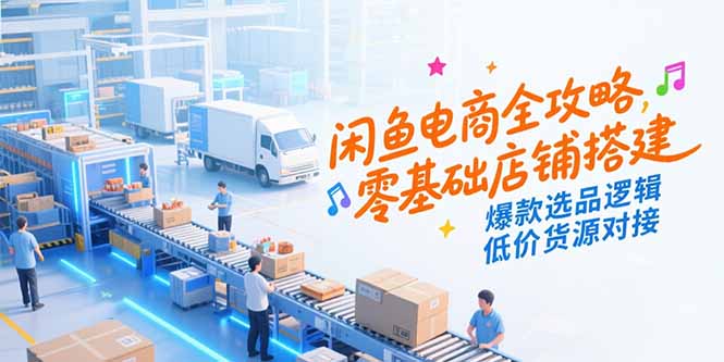 闲鱼电商全攻略，零基础店铺搭建，爆款选品逻辑，低价货源对接网赚项目-副业赚钱-互联网创业-资源整合御文网赚