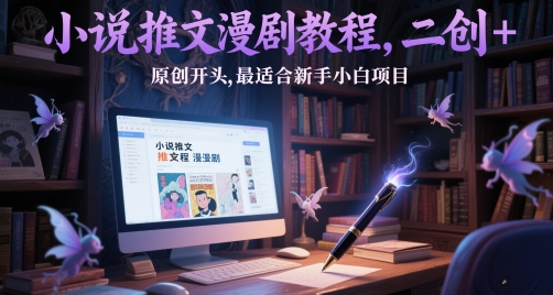 小说推文漫剧教程，二创+原创开头，最适合新手小白项目网赚项目-副业赚钱-互联网创业-资源整合御文网赚