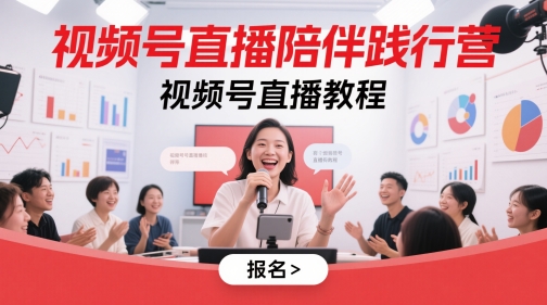 视频号直播陪伴践行营，视频号直播教程网赚项目-副业赚钱-互联网创业-资源整合御文网赚