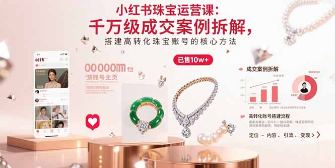 小红书珠宝运营课：千万级成交案例拆解，搭建高转化珠宝账号的核心方法网赚项目-副业赚钱-互联网创业-资源整合御文网赚