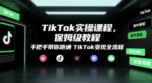 TikTok实操课程，保姆级教程，手把手带你跑通TikTok变现全流程网赚项目-副业赚钱-互联网创业-资源整合御文网赚