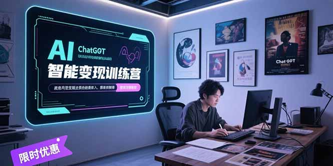 AI智能变现训练营，ChatGPT写作变现，电影解说制作，图文带货方法论网赚项目-副业赚钱-互联网创业-资源整合御文网赚