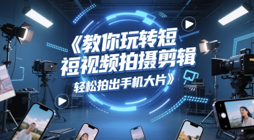 教你玩转短视频拍摄剪辑，轻松拍出手机大片网赚项目-副业赚钱-互联网创业-资源整合御文网赚