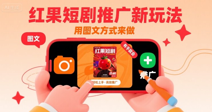 红果短剧推广新玩法，用图文方式来做，有手就会网赚项目-副业赚钱-互联网创业-资源整合御文网赚