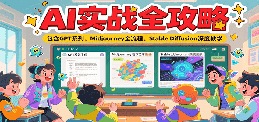 AI实战全攻略，包含GPT系列、Midjourney全流程、Stable Diffusion深度教学网赚项目-副业赚钱-互联网创业-资源整合御文网赚