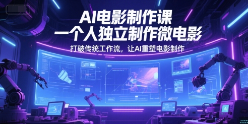 AI电影制作课，一个人独立制作微电影，打破传统工作流，让AI重塑电影制作网赚项目-副业赚钱-互联网创业-资源整合御文网赚