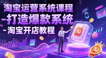 淘宝运营系统课程-打造爆款系统-淘宝开店教程网赚项目-副业赚钱-互联网创业-资源整合御文网赚