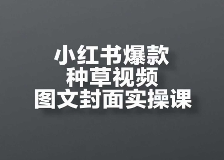 小红书爆款种草视频图文封面实操课，​开店、选品、引流、变现全流程网赚项目-副业赚钱-互联网创业-资源整合御文网赚