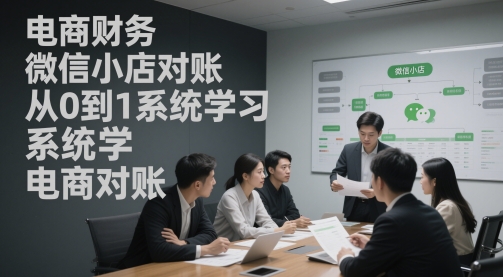 电商财务微信小店对账，从0到1系统学习电商对账网赚项目-副业赚钱-互联网创业-资源整合御文网赚