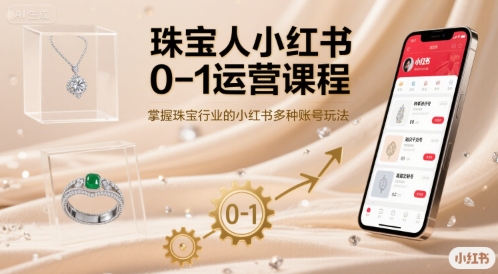珠宝人小红书0-1运营课程，掌握珠宝行业的小红书多种账号玩法网赚项目-副业赚钱-互联网创业-资源整合御文网赚