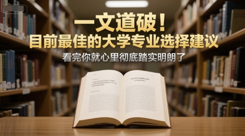 付费文章：一文道破！目前最佳的大学专业选择建议，看完你就心里彻底踏实明朗了网赚项目-副业赚钱-互联网创业-资源整合御文网赚