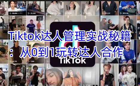 Tiktok达人管理实战秘籍：从0到1玩转达人合作网赚项目-副业赚钱-互联网创业-资源整合御文网赚