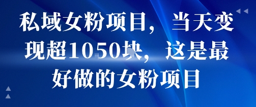 私域女粉项目，当天变现超1k，这是最好做的女粉项目，可放大操作网赚项目-副业赚钱-互联网创业-资源整合御文网赚