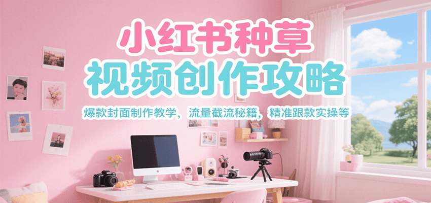 小红书种草视频创作攻略，爆款封面制作教学 ，流量截流秘籍 ，精准跟款实操等网赚项目-副业赚钱-互联网创业-资源整合御文网赚