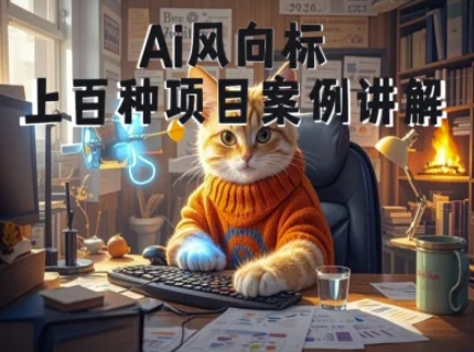 Ai风向标-附100种项目案例玩法-0基础小白到大神ai视频商业应用教学网赚项目-副业赚钱-互联网创业-资源整合御文网赚
