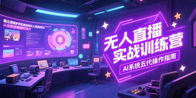无人直播实操训练营，从设备搭建到话术，AI系统五代操作指南(7月更新网赚项目-副业赚钱-互联网创业-资源整合御文网赚