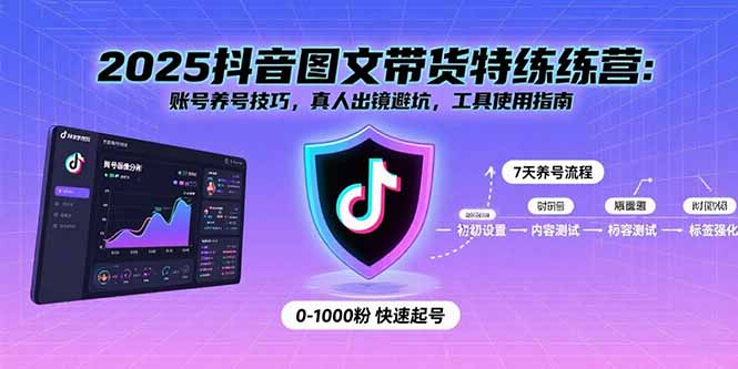 2025抖音图文带货特练营：账号养号技巧，真人出镜避坑，工具使用指南网赚项目-副业赚钱-互联网创业-资源整合御文网赚