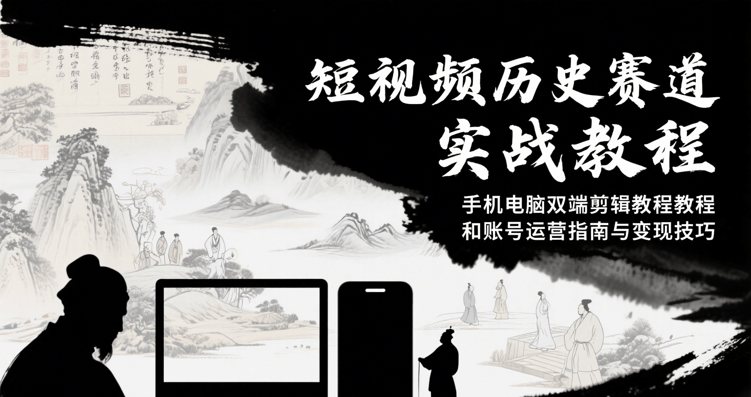 短视频历史赛道实战教程，手机电脑双端剪辑教程和账号运营指南与变现技巧网赚项目-副业赚钱-互联网创业-资源整合御文网赚
