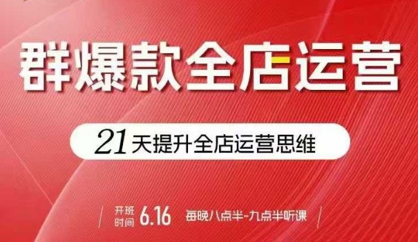 贾真电商群爆款全店运营，21天提升全店运营思维，起店、全店运营爆款不断网赚项目-副业赚钱-互联网创业-资源整合御文网赚