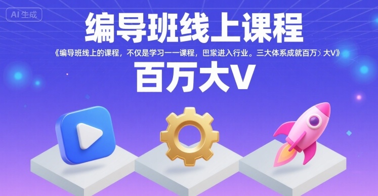 编导班线上课程，不仅是学习一门课程，更是进入一个行业，三大体系成就百万大V网赚项目-副业赚钱-互联网创业-资源整合御文网赚