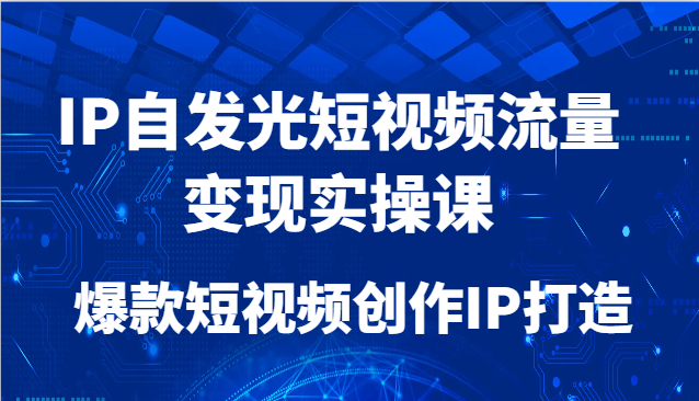IP自发光短视频流量变现实操课，爆款短视频创作IP打造网赚项目-副业赚钱-互联网创业-资源整合御文网赚
